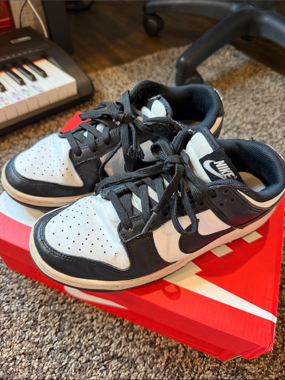 Nike Kids Black and White Low-Top panda Sneakers